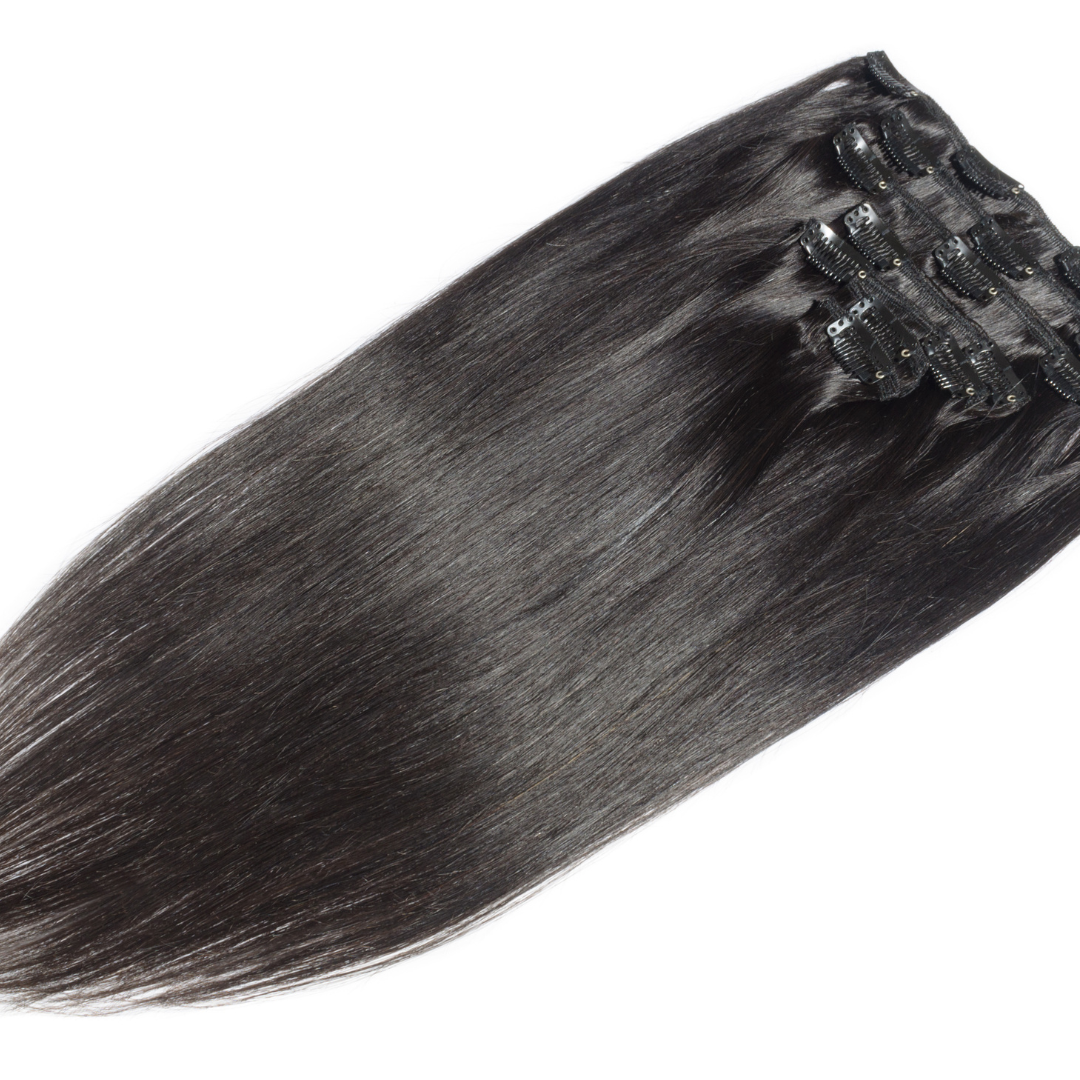 Black Clip-Ins Hair Extensions used to add volume and length to the hair from OGP Boutique