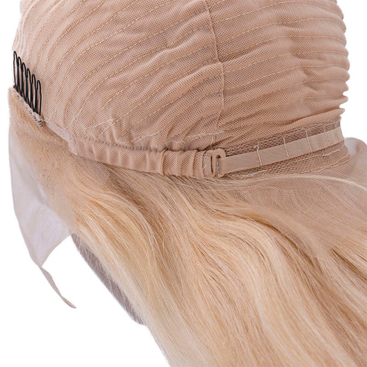 Brazilian Blonde Straight 13x4 Lace Front Wig close up back view