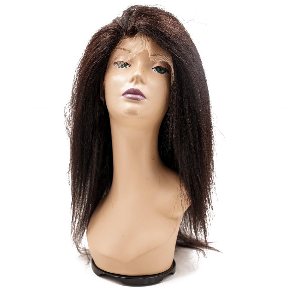 Kinky Straight Mono Lace Front PU Medical Wig for Black Women