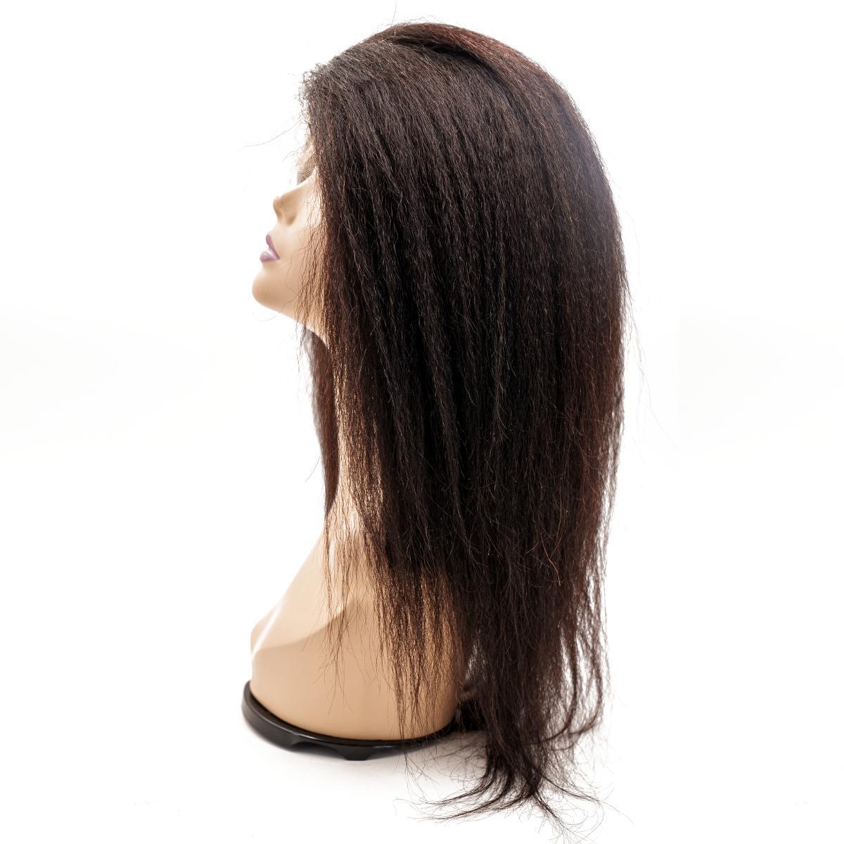 Kinky Straight Mono Lace Front PU Medical Wig for Chemo