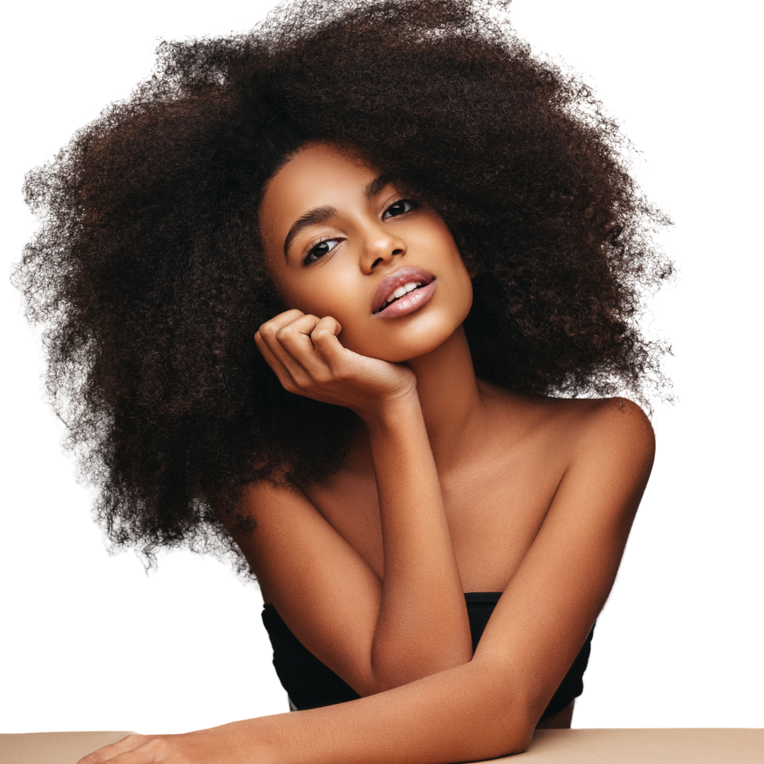 Black young woman with a big afro