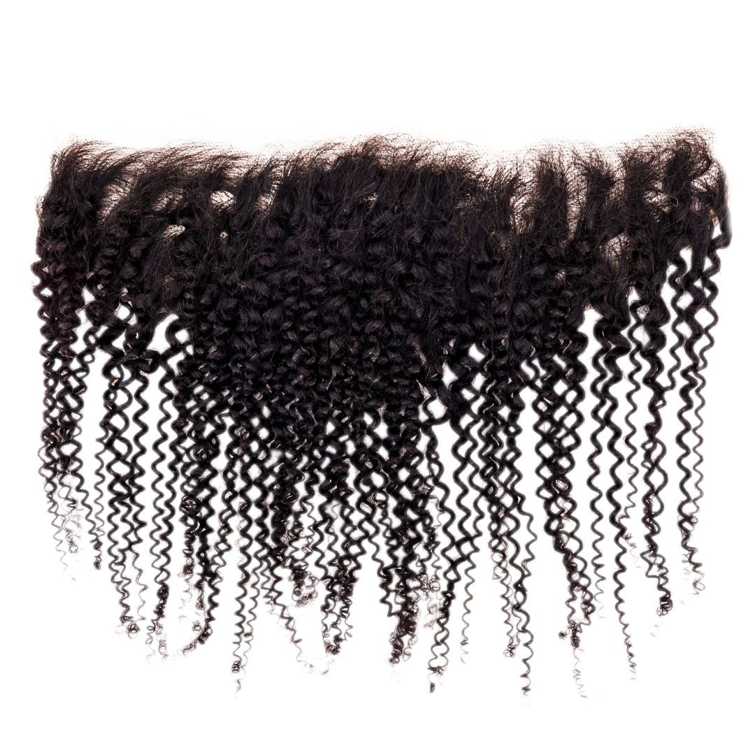 A full view of an Afro kinky Frontal used to make a wig