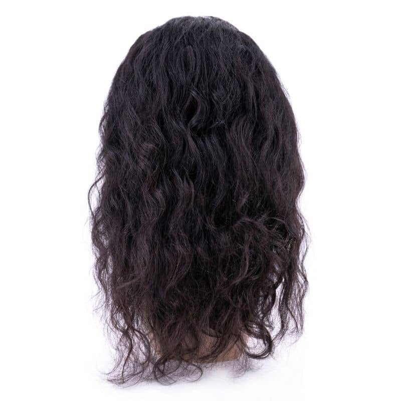 Back view of Raw Indian Curly Lace front wig