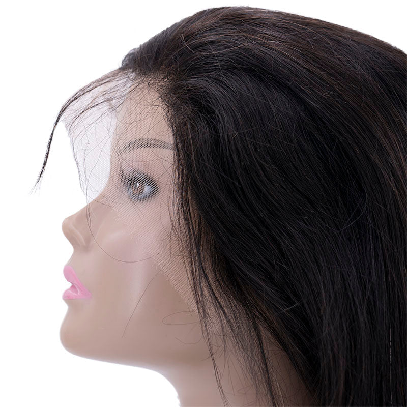 Side view of a HD Straight Lace Front Wig