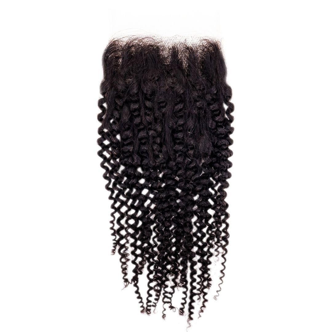 Afro Kinky Curly Closure showing the lace front
