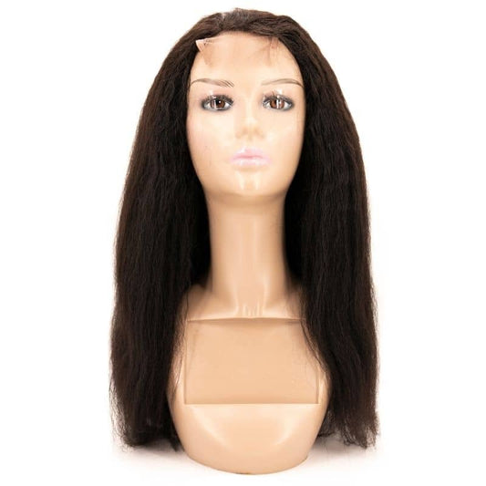 Kinky Straight Closure Wig on mannequin head