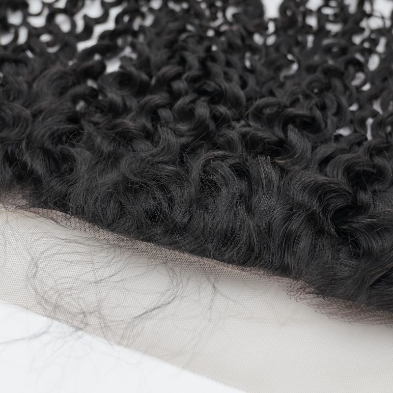 Magnified view of lace of Kinky Curly Frontal